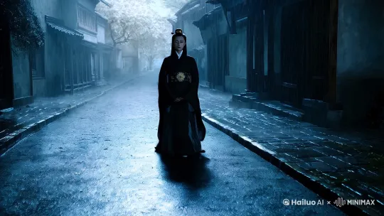 古风美女走在凄美的冷雨小街上，思绪万千。是在怀念心上人？还是对自身命运的思考。不经意的回眸是擦肩而过的遗憾还是命中注定的相遇
[推进,上升] by Hailuo AI Video Generator