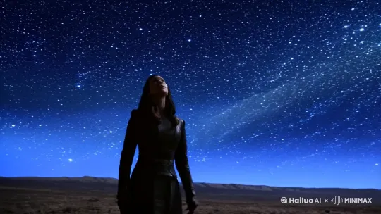 [右移,左摇,跟随]
女人遥望星空 然后回到自己的飞船上 by Hailuo AI Video Generator