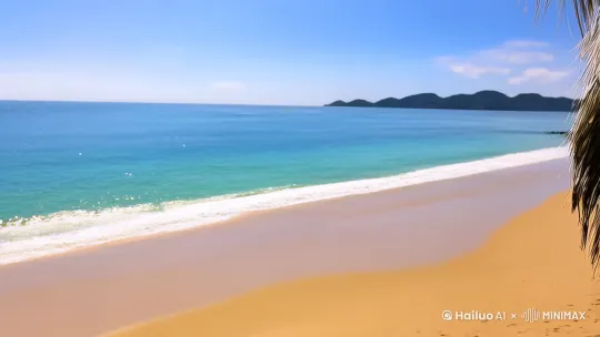 [镜头1：海滩全景]
（镜头从高处俯视，展示一片美丽的海滩，碧蓝的海水拍打着金色的沙滩，阳光明媚，海风轻拂。）
[镜头2：莉莉的特写]
（镜头切换到莉莉，她穿着一件亮黄色的比基尼，站在海边，微笑着看向远方。）
莉莉（微笑着）：今天的天气真好，海水看起来好清澈！
[镜头3：莉莉和小美的对话]
（小美走过来，她也穿着比基尼，手里拿着一个沙滩球。）
小美（兴奋地）：莉莉，我们去游泳吧！水里一定很凉快！
莉莉（点头）：好啊！我们一起去吧！
[镜头4：两人跑向海水]
（莉莉和小美手拉手跑向海水，笑声在空气中回荡。）
[镜头5：海水中的嬉戏]
（两人在海水中嬉戏，溅起水花，彼此追逐。）
莉莉（大笑）：小美，你抓不到我！
小美（假装生气）：看我的！
[镜头6：沙滩上的休息]
（两人从海水中走回沙滩，坐在沙滩椅上，喝着冰镇饮料。）
小美（满意地叹气）：今天真是太开心了！
莉莉（微笑）：是啊，有你在身边，什么都变得更有趣了。
[镜头7：夕阳西下]
（镜头拉远，夕阳渐渐西下，天空染上了金色和橙色，莉莉和小美在沙滩上留下了美丽的剪影。）
 by Hailuo AI Video Generator