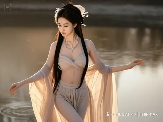 身体扭动，动作优雅流畅，双手随着节奏摆动，头部自然随摆 by Hailuo AI Video Generator