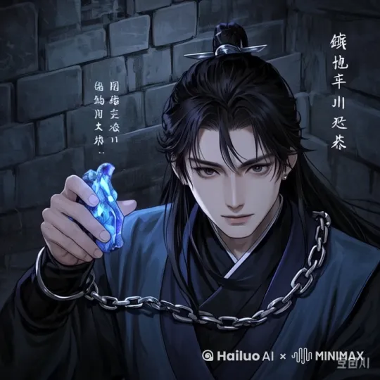 画面：萧砚在腐臭中惊醒，后脑的钝痛让他想起追捕税银案凶徒时中的埋伏。
旁白：三日后，镇抚司地牢中，萧砚在腐臭中惊醒。他本能地摸向腰间，却触到冰凉的镣铐。
特效：左手攥着半块残玉，玉质温润如水，内里却似封着流动的星河。 by Hailuo AI Video Generator