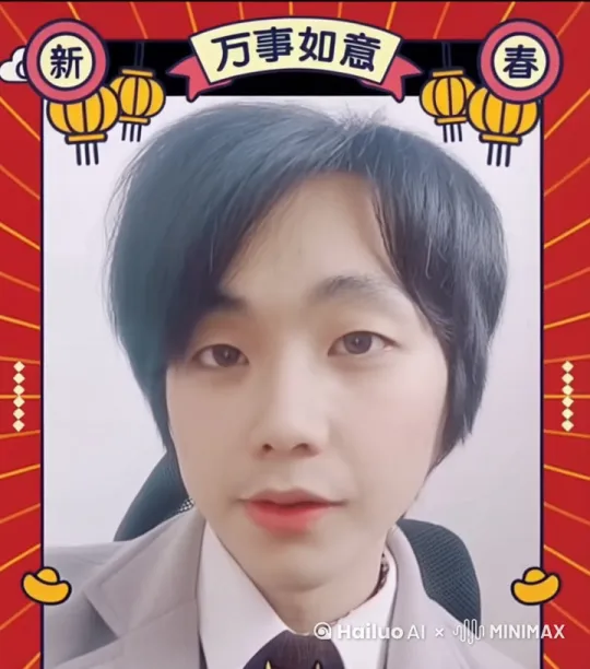 他掏出手机 屏幕上写着我是武子棋 by Hailuo AI Video Generator