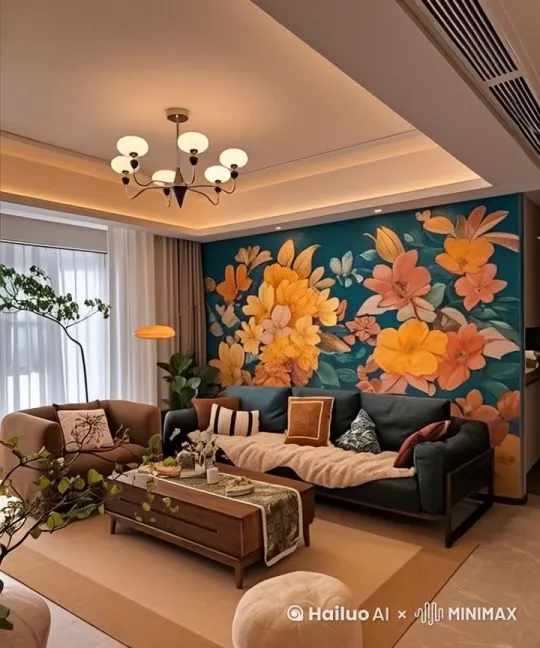 让背景上的花朵开满从花骨朵绽放开开花整个房间  by Hailuo AI Video Generator