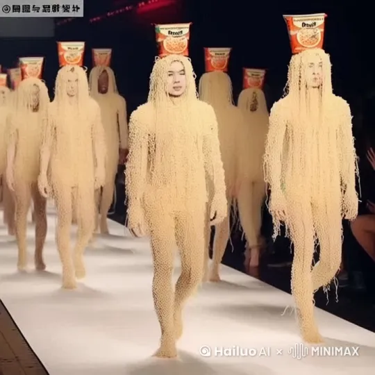 图片上的主体在runway上走。 by Hailuo AI Video Generator