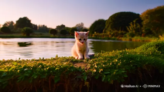 小猫钓鱼 by Hailuo AI Video Generator