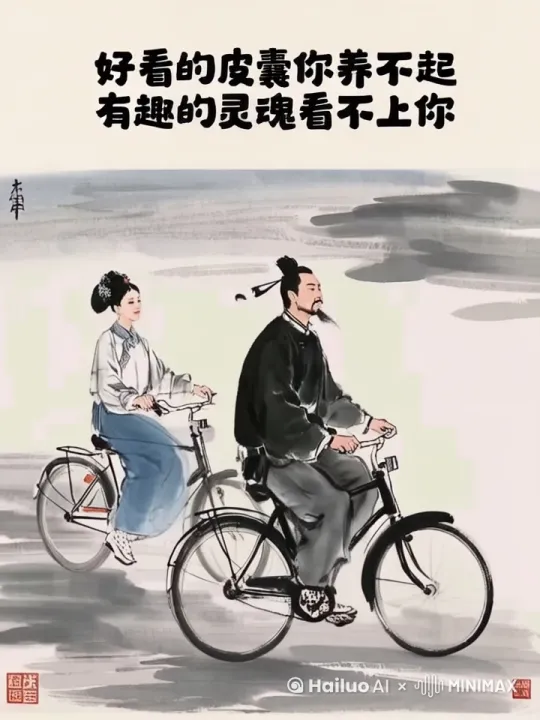 骑自行车，动起来，移动镜头 by Hailuo AI Video Generator