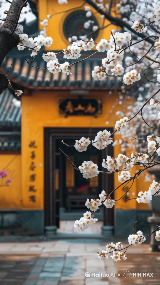 花瓣飘飞，镜头随着花瓣推近 by Hailuo AI Video Generator