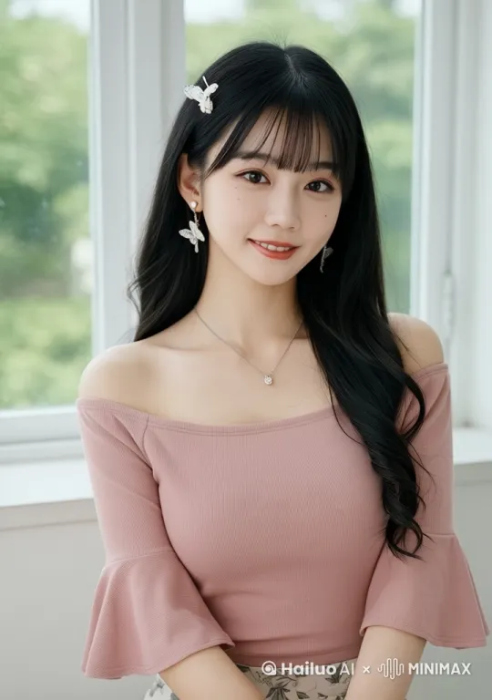 一位微笑的美女，动作优雅 by Hailuo AI Video Generator