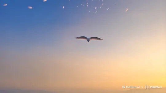 冬天的清晨，天色微亮，大地还沉浸在宁静的梦乡中。忽然，天空中飘起了轻盈的雪花，它们如同洁白的羽毛，纷纷扬扬地从天空中飘落下来。起初，雪花还零零落落，小小的，又轻又柔，仿佛是高贵的白天鹅轻轻抖动着翅膀，一片片绒毛飘飘悠悠地落了下来随着时间的推移，雪越下越大，逐渐变成了纷纷扬扬的鹅毛大雪。雪花在半空中你拉我扯，你抱住我，我拥紧你，一团团，一簇簇，仿佛无数扯碎了的棉絮从天空翻滚而下
。整个世界仿佛被一层厚厚的白色棉被覆盖，房屋、树木、街道都披上了银装，变成了一个晶莹剔透的童话世界
太阳渐渐升起，金色的阳光洒在雪地上，映出一道道七彩的光芒。路旁的树上挂满了透明的“银条儿”，这就是传说中的树挂，它那奇特的形状令人惊叹不已
。雪后的空气清新而纯净，仿佛被雪过滤了一般。远处的山峦在雪的映衬下显得格外壮丽，山尖全白了，给蓝天镶上了一道银边在这样的雪景中，人们仿佛置身于一个纯净无暇的白色世界。孩子们在雪地里欢快地奔跑着，堆雪人、打雪仗，欢声笑语回荡在空气中。偶尔有几只小鸟飞过，震落树枝上的积雪，簌簌地落下，仿佛在为这美丽的雪景增添一丝灵动的气息这场大雪不仅给大地披上了银装，也给人们带来了无尽的欢乐和宁静。站在高处远眺，白茫茫的一片，天地一色，令人心旷神怡，仿佛所有的烦恼都被这洁白的雪花轻轻拂去
这就是冬天的雪景，美丽而纯净，令人陶醉其中，流连忘返。[推进,上升] by Hailuo AI Video Generator