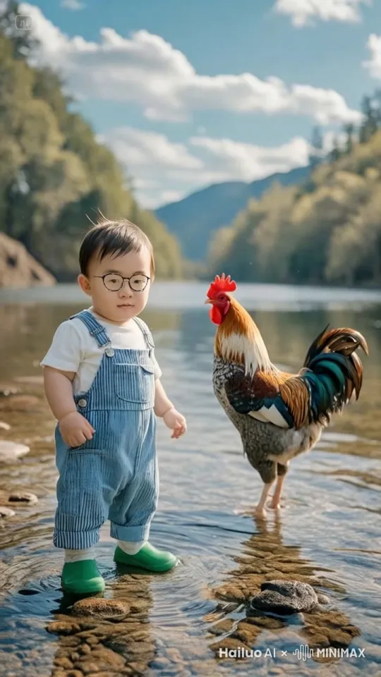 鸡和人史诗般的暴力打斗场面，镜头限随图片中的人和鸡拳打脚踢。快速暴力动作片，人和鸡的生死战，电影级，人和鸡拳打脚踢动作非常快速 鸡和人打出幻影 by Hailuo AI Video Generator