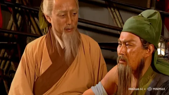 右边的人伸手抓住左边的人强行给他让座，左边的人被拉倒右边的人原来的位置坐下。镜头不动，人物动作幅度大。右边的人先动，伸手抓人，两人互换位置。最终右边的人站在左边，左边的人坐在右边，两人相互对视 by Hailuo AI Video Generator