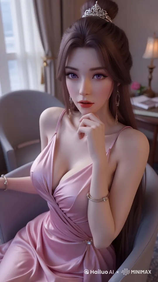 慢慢站起来然后摸胸 by Hailuo AI Video Generator
