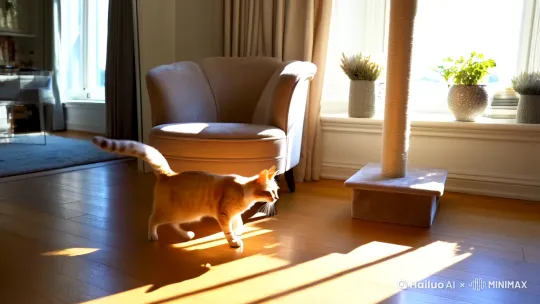 猫咪健身日常 by Hailuo AI Video Generator