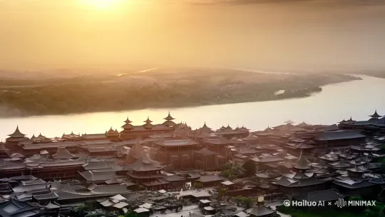 【盘庚迁都】
商汤逝世之后，殷历经几代，几经兴衰。到帝阳甲逝世后，他的弟弟即位，这就是帝盘庚。盘庚即位时，殷已经在黄河以北定都，盘庚渡过黄河，在黄河以南定都，又回到成汤的故居。因为自汤到盘庚，这已是第五次迁移了，一直都没有固定的国都，所以殷朝的民众怨声载道，不愿再受迁移之苦。于是，盘庚就告谕诸侯大臣说：“从前先王成汤与你们的祖辈们一起平定天下，他传下来的法度和准则我们应该遵循。如果我们舍弃而不努力推行，那怎么能成就德业呢？”这样，于是渡过黄河，南迁到亳，遵行成汤的政令，此后百姓们渐渐安定，殷朝的国势又一次兴盛起来。因为盘庚遵循了成汤的德政，诸侯也纷纷前来朝拜了。 by Hailuo AI Video Generator