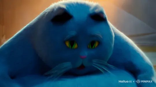 一个非常非常胖的蓝色猫说这话 by Hailuo AI Video Generator