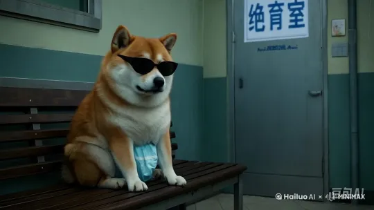 柴犬的脑袋越垂越低，神色落寞。超高清，电影级色彩，画面不畸变。 by Hailuo AI Video Generator