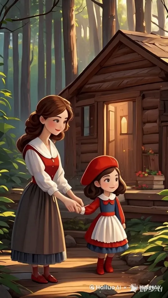 妈妈温柔的跟女孩说，路上小心点 by Hailuo AI Video Generator
