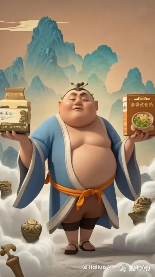 人物小碎步地走着，，嘴巴说着什么，云朵和文物跟着镜头飘逸着 by Hailuo AI Video Generator