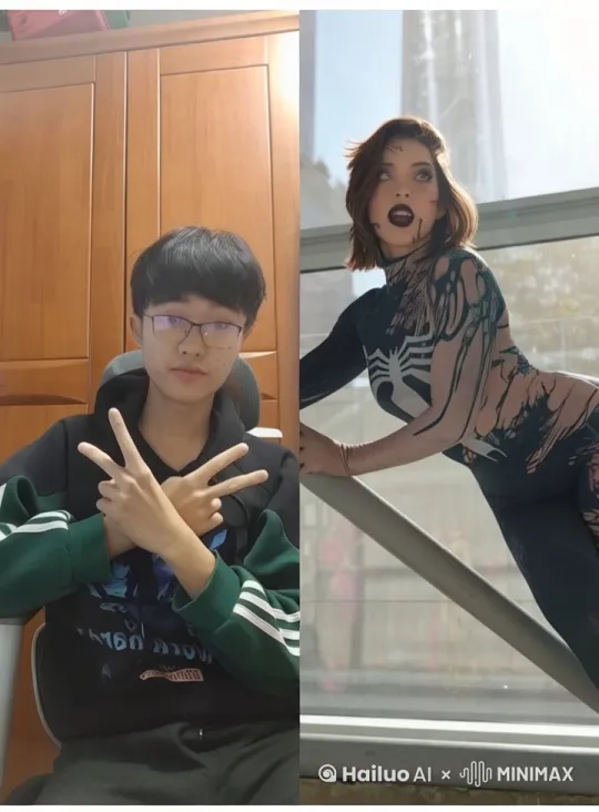 让图片中左边的男生搂紧右边女生的腰部并开始甜蜜的近距离接吻 by Hailuo AI Video Generator