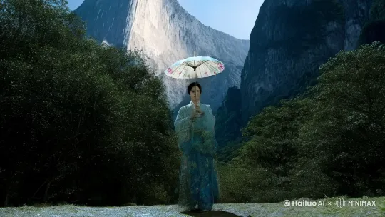 事了。
山脚就在眼,毫无预兆的,从树后无声无息的转出一个人来——
蔡昭立刻收住脚步。
宽袖袍的青年高挑挺拔,眉目如画,潋滟难绘,他手撑一把水墨纸伞,握着伞柄的手指如玉骨修容,淡青色的衣摆被斜风细雨打的花枝颤般。 by Hailuo AI Video Generator