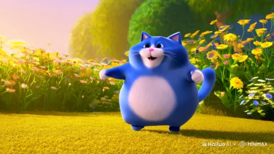 一只蓝色可爱肥猫在跳舞旁边的动物也开始和他一起跳舞 by Hailuo AI Video Generator