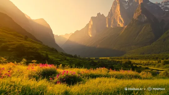 帮我生成一个山谷视频风景 by Hailuo AI Video Generator