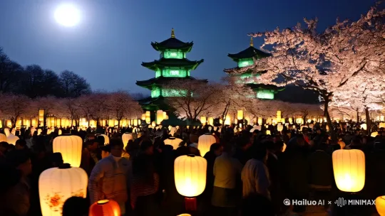 《元宵》
三五初圆月，灯辉不夜辰。
香浮元夜酒，梅弄玉堂春。
巷陌人如沸，楼台影自陈。
鱼龙争变幻，逐景长精神。[左移,右摇,跟随] by Hailuo AI Video Generator
