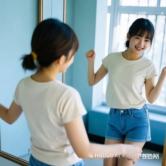 女孩跳着可爱的舞蹈 by Hailuo AI Video Generator