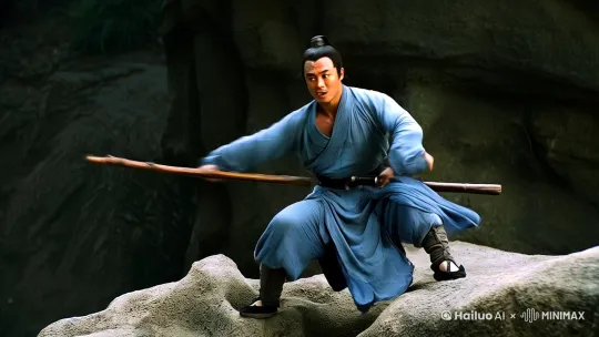 当然可以！为了使“武松打虎”的画面更加生动，我们可以添加一些动态效果，让整个场景充满动感和张力。以下是一些具体的建议和实现方法：

### 1. 动态效果建议

#### 1.1 武松的动态
- **动作捕捉**：武松可以设计成正在挥动哨棒，准备击打老虎的姿态。他的身体可以稍微向前倾斜，表现出攻击的力度和决心。
- **衣袖和衣摆**：武松的衣袖和衣摆可以设计成随风飘动，表现出他在快速移动和发力时的动态效果。
- **汗水和肌肉**：在武松的脸上和身体上，可以添加一些汗水和肌肉紧绷的细节，表现出他在激烈战斗中的紧张和力量。

#### 1.2 老虎的动态
- **扑击动作**：老虎可以设计成正在扑向武松的姿态，前爪向前伸展，后腿用力蹬地，张开大口，露出锋利的牙齿。
- **毛发细节**：老虎的毛发可以设计成在风中微微飘动，表现出它在快速移动时的动态效果。
- **尾巴**：老虎的尾巴可以设计成在身后摆动，表现出它的攻击性和力量感。

#### 1.3 背景的动态
- **树叶飘动**：背景中的树叶可以设计成在风中微微飘动，表现出自然环境的动态效果。
- **尘土飞扬**：在武松和老虎的周围，可以添加一些尘土飞扬的效果，表现出他们在激烈战斗时产生的冲击力。
- **水流和云雾**：如果背景中有小溪或云雾，可以设计成水流在流动，云雾在飘动，表现出自然环境的动态美。

### 2. 实现方法

#### 2.1 传统绘画技法
- **笔触和线条**：在绘画过程中，可以通过灵活的笔触和线条来表现动态效果。例如，使用流畅的线条来描绘武松的衣袖和衣摆，使用粗犷的笔触来表现老虎的毛发和扑击动作。
- **色彩和光影**：通过色彩和光影的变化来增强动态效果。例如，使用渐变色来表现树叶的飘动，使用阴影和高光来表现武松和老虎的肌肉和动作。

#### 2.2 数字绘画和动画
- **图层和帧**：如果使用数字绘画软件，可以利用图层和帧来制作动态效果。例如，将武松、老虎和背景分别放在不同的图层上，然后通过调整每个图层的透明度和时间轴来制作动画效果。
- **特效插件**：可以使用一些特效插件来添加动态效果，例如，风吹动树叶的效果、尘土飞扬的效果、水流和云雾的效果等。

### 3. 具体实现步骤

1. **草图设计**：首先绘制草图，确定人物和背景的布局，并添加一些动态效果的初步设想。
2. **细节描绘**：在草图基础上，进行细节描绘，特别是武松和老虎的动态动作和细节。
3. **动态效果添加**：
   - **武松**：添加衣袖和衣摆的飘动效果，表现出他的快速移动和发力。
   - **老虎**：添加毛发和尾巴的摆动效果，表现出它的攻击性和力量感。
   - **背景**：添加树叶飘动、尘土飞扬、水流和云雾的动态效果，表现出自然环境的动态美。
4. **整体调整**：对整体画面进行色彩和光影的调整，确保动态效果和谐统一。

### 4. 示例描述
以下是一个具体的示例描述：
- **武松**：武松站在一块突出的岩石上，身体稍微向前倾斜，右手紧握哨棒，左手向前伸出，衣袖和衣摆在风中飘动，脸上和身体上有汗水和肌肉紧绷的细节。
- **老虎**：老虎从树林中扑出，前爪向前伸展，后腿用力蹬地，张开大口，露出锋利的牙齿，毛发在风中微微飘动，尾巴在身后摆动。
- **背景**：背景中的树叶在风中飘动，尘土在武松和老虎的周围飞扬，远处的小溪在流动，云雾在飘动，表现出自然环境的动态美。

通过以上步骤和描述，您可以生成一张更加生动、充满动感的“武松打虎”画面。希望这些建议对您有所帮助！ by Hailuo AI Video Generator