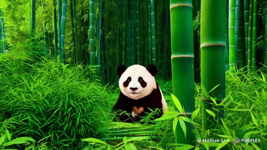 呆萌可爱的大熊猫 by Hailuo AI Video Generator