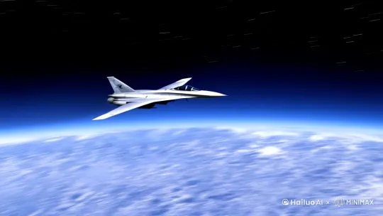 [跟随,晃动]太空战机发射激光 by Hailuo AI Video Generator