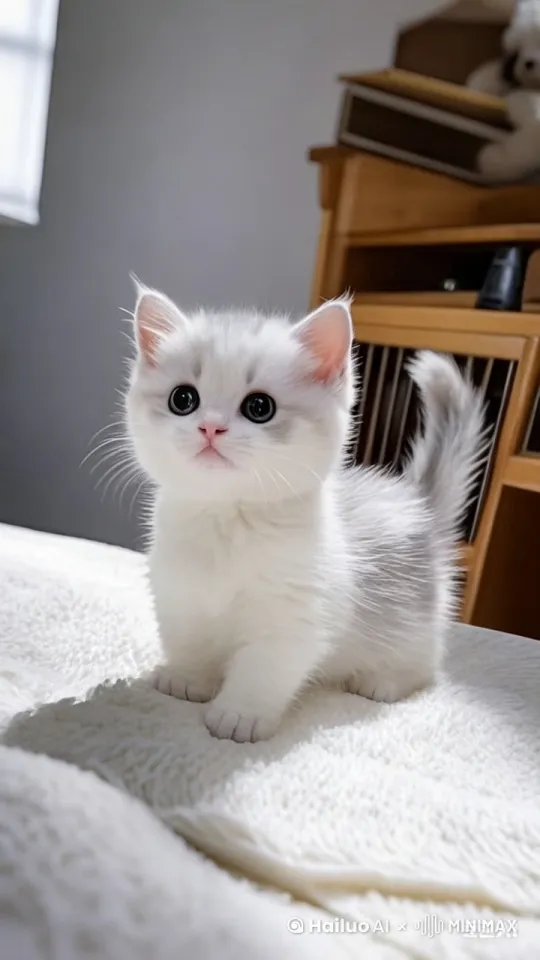 小猫原地趴在地上 by Hailuo AI Video Generator