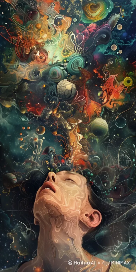 超现实主义，幻想，迷幻，幻觉，漂浮，旋转 by Hailuo AI Video Generator