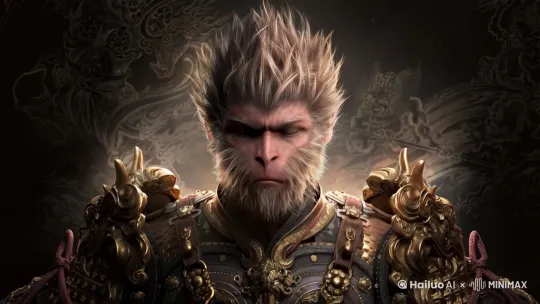 猴子突然睁眼，眼里有火焰冒出 不要太夸张 by Hailuo AI Video Generator