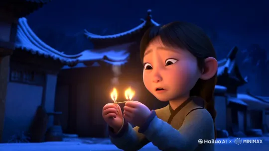 火柴的小女孩》和《西游记》的故事元素。我们可以想象一下这个场景:
在一个寒冷的冬夜,卖火柴的小女孩在街头瑟瑟发抖,手中握着几根火柴。她已经很久没有卖出去一根火柴了,饥寒交迫的她感到绝望。突然,她想起了传说中的孙悟空,那个神通广大的猴子。
小女孩闭上眼睛,心中默默祈祷:“孙悟空,求求你,帮帮我吧。”
就在这时,天空中闪过一道金光,孙悟空驾着筋斗云出现在她面前。他挠了挠头,笑着说:“小姑娘,你叫我来有什么事啊?”
小女孩怯生生地说道:“孙悟空,我好冷,好饿,你能帮帮我吗?”
孙悟空看了看小女孩,点了点头。他从耳朵里掏出金箍棒,轻轻一挥,变出了一件厚厚的棉衣和一堆美味的食物。他把棉衣披在小女孩身上,又把食物递给她。
“穿上吧,吃点东西,你会暖和起来的。”孙悟空说道。
小女孩感激地看着孙悟空,眼中充满了泪水。“谢谢你,孙悟空。”
孙悟空笑了笑,说道:“不用谢,小姑娘。以后遇到困难,就大声叫我,我会尽力帮你的。”
说完,孙悟空驾着筋斗云消失在夜空中。小女孩穿上棉衣,吃着食物,感到无比的温暖和满足。她知道,从今以后,她不再孤单,因为她有了一个强大的朋友。
这个故事告诉我们,即使在最困难的时候,也不要放弃希望,因为总会有奇迹发生。希望这个故事能带给你一些温暖和启发。 by Hailuo AI Video Generator