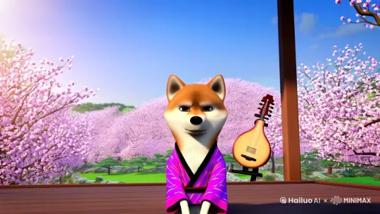 Q版柴犬的反差舞蹈秀

第一幕：优雅开场 (0-5秒)

场景内容：传统日式庭院，樱花缓缓飘落
环境氛围：宁静祥和，阳光温柔
景别：远景，展现整体环境
音效：传统日本和乐，三味线轻音
画面：Q版柴犬穿着和服，端坐在廊下，表情严肃
第二幕：反转开始 (5-10秒)

场景内容：同一庭院
环境氛围：突然变化
景别：中景转特写
音效：音乐突然切换成重金属/电音
画面：柴犬眼睛突然放光，和服瞬间变成荧光party装
第三幕：疯狂模式 (10-20秒)

场景内容：庭院开始出现迪斯科灯光
环境氛围：狂欢派对
景别：全景+特写交替
音效：劲爆电音
画面：
柴犬疯狂摇头
后空翻
螺旋转圈
表情夸张变形
四肢不协调甩动
第四幕：高潮部分 (20-25秒)

场景内容：整个庭院变成蹦迪现场
环境氛围：混乱狂热
景别：快速切换多角度
音效：音乐最强节奏点
画面：
柴犬分身多重影像
各种夸张表情包元素
随机穿插迷因梗
第五幕：突然恢复 (25-30秒)

场景内容：瞬间回到平静庭院
环境氛围：重回宁静
景别：远景
音效：和乐重现
画面：柴犬重新端坐，一脸严肃，仿佛什么都没发生
结尾彩蛋：

最后1秒柴犬对着镜头眨眼
配音：轻微的"汪"一声 by Hailuo AI Video Generator