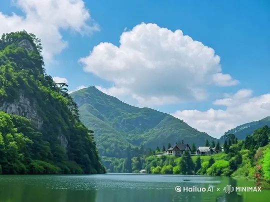 有一民用机动船在河中驶过，有水花，逼真一点 by Hailuo AI Video Generator