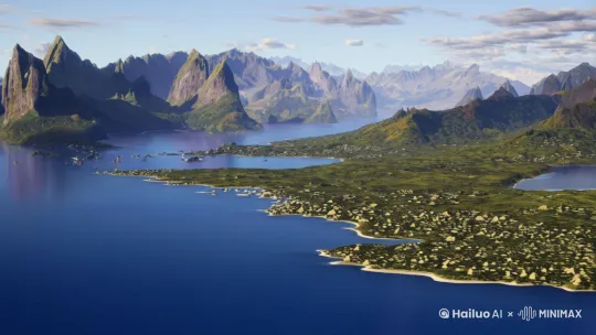 美丽的地球，远景，海洋，山川，湖泊，大自然，动物，[左移,上升] by Hailuo AI Video Generator