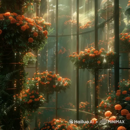 花朵都随风左右轻轻摇动 by Hailuo AI Video Generator
