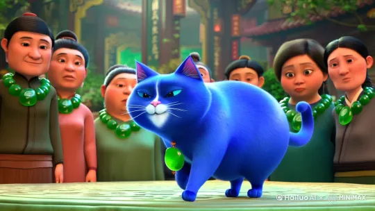 蓝色胖猫，跳来财舞，我们这的憋佬仔，
脖上喜欢挂玉牌。
上北下南左西右东，
东南东北，财源滚滚来。

该推时推，该梭哈时梭哈，
人生就该推出来。
来财来财，四面八方来，
财神爷保佑，福气满满来。 by Hailuo AI Video Generator