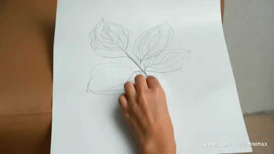 一个可爱的女士，再一张白纸上手绘了一朵玫瑰花，[推进]随后玫瑰花慢慢的变成了一朵娇艳的红玫瑰，[右摇]送给这位可爱的女士，女士笑颜如花[上升] by Hailuo AI Video Generator