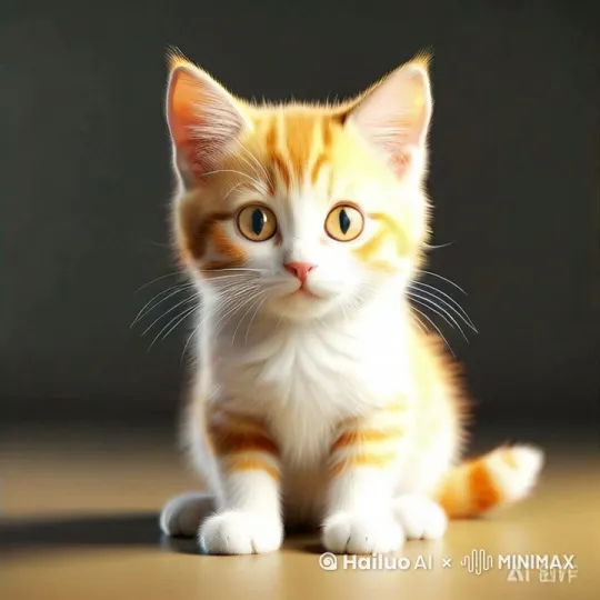 这只小橘猫非常的开心，主人伸出了一只手，手里还拿着逗猫棒逗那只小橘猫小橘猫很开心，玩完之后去吃饭，吃完饭之后又出去玩出去玩完之后又回到家里睡觉。下午还去看日落，晚上跟主人一块儿待在床上睡觉。 by Hailuo AI Video Generator
