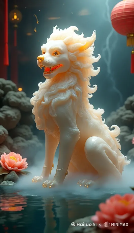 让图片里的动物在云层中来回奔跑，跳跃 by Hailuo AI Video Generator