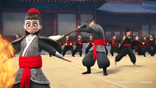 镜头聚焦在热闹的练武场上,哪吒身着传统武术服,手持火尖枪,正展示着他精湛的武术技艺。他的动作矫健而充满力量,每一个招式都伴随着风声与火光。突然,哪吒一个华丽的转身,身上的武术服瞬间变成了酷炫的现代装扮,红色披风随风飘扬。他嘴角上扬,露出自信而搞怪的微笑,仿佛在向世界宣告他的独特魅力。摄像机快速推进,捕捉他变装后的帅气瞬间,背景中的练武场也因他的气场而显得更加生动。 by Hailuo AI Video Generator