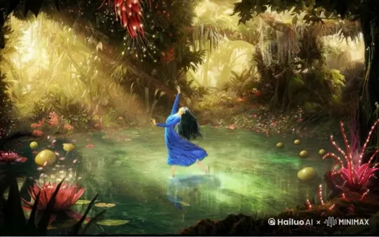 画面中的女孩在翩翩起舞，3D效果 by Hailuo AI Video Generator