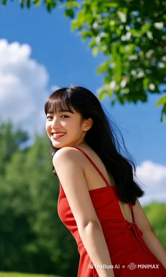 少女回眸一笑 by Hailuo AI Video Generator