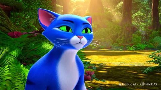 蓝色月半猫大战纯鹿人 by Hailuo AI Video Generator
