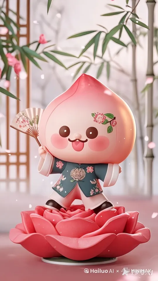 主体动态呈现，自然，慢慢摇着扇子，嘴张开说话 by Hailuo AI Video Generator