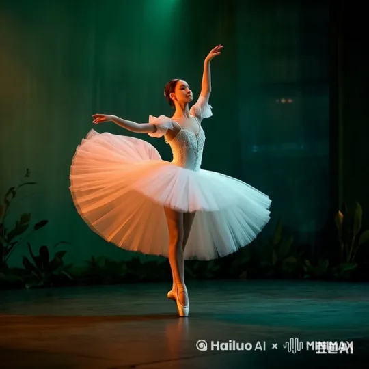 女孩缓缓地跳起芭蕾舞 by Hailuo AI Video Generator