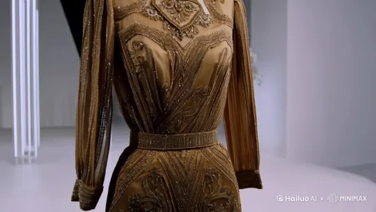 “超感觉高端女装”不仅是一种服装，更是一种生活方式和态度的表达。它通过极致的设计和感官体验，让每一位女性感受到自信、优雅和独特魅力。希望这一概念能为时尚行业带来新的灵感和方向！ by Hailuo AI Video Generator